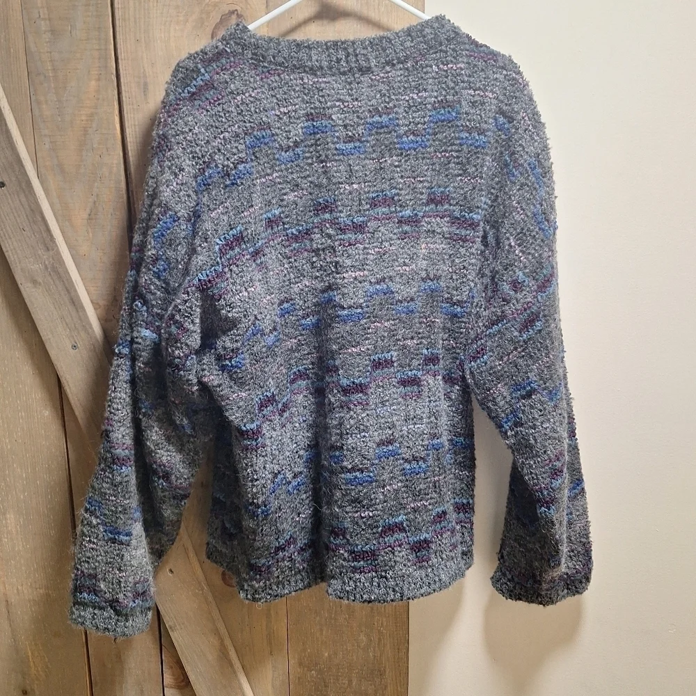 An Allen Wah mens long sleeve mohair,  lambs wool, chenille blend sweater in XL